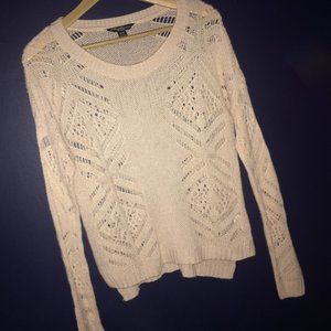 Soft Loose Knit Drop Stitch Sweater Light Pink